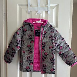 GAP Kids Pink and Gray Puffer Jacket